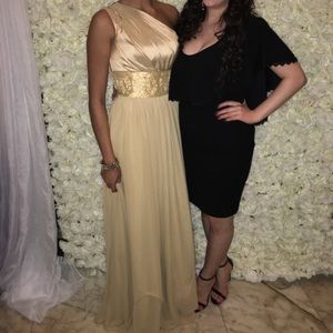Gold One Shoulder Gown